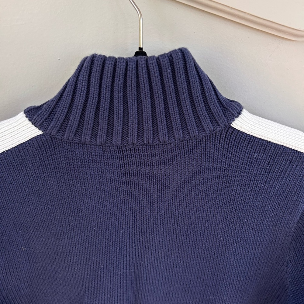Ralph Lauren Blue Knit Women’s Sweater with White Stripes - Picture 5 of 7